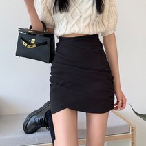 청치마 스커트 화이트 여성스러운 슬림 데이트룩 치마 미니 빅사이즈 핫핑크 체크 밴딩 여름 고무줄 데님 생지 샤스커트 흑 바스락