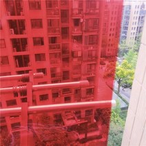 비닐 스테인드 글라스 필름 스티커 방폭 인테리어 애완 동물 장식 Membran 변경 다채로운 투명 창, 50x500cm, 빨간