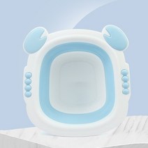 욕조 접이식 아기 세면대 실리콘 휴대용 어린이 세척 얼굴 발 접을 수 있는 두꺼운, [02] BU-L