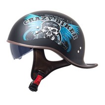 오토바이헬멧 풀페이스 바이크 헬멧 카본야구 헬멧 오토바이 여름 오픈 페이스 스쿠터 크루저 헬기 갱스터, 04 기사 악마 블루, 03 XL