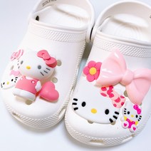 블로이 모든 핑크 키티 파츠 버튼 신발 악세사리 세트 실내화 꾸미기 9P