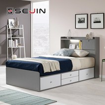 [세진침대] 앤디 LED깊은수납침대+파워본넬매트리스SS, 상세 설명 참조, 상세 설명 참조