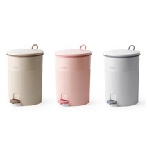 가정용 페달 밟는 인테리어 쓰레기통 거실 발판 주방 미용실 휴지통, 핑크(9.2L)