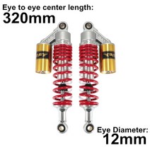 오토바이쇼바 서스펜션 범용 280mm 포크 라운드 에어 충격 흡수기 리어 서스펜션 스프링 스쿠터 더트 바이, 08 320mm Round Eye12mm
