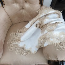 협탁보 책상보 미니 원탁 레이스 1인 4인 식탁보 캠핑 방수 테이블보, 60*60, 화이트엔골드