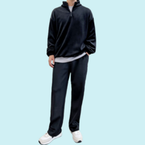 남자 겨울 트레이닝 추리닝 세트 스웻셋업 코듀로이 반집업 긴팔티 와이드팬츠