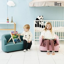 [이쯔] 나나 1인용 아기쇼파 / 유아 어린이 선물 책상 의자 소파, 색상:아쿠아
