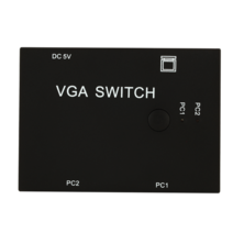 멀티 셋톱박스 2 In 1 출력 스위처 2 포트 VGA 스위치 박스 콘솔 용 VGA 셋톱 박스 2 호스트 공유 1 디스플, 01 Black