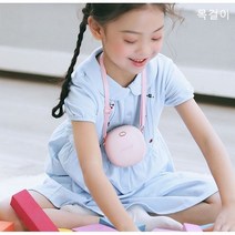 넥밴드 클립형 선풍기 목과 허리에 착용, 핑크