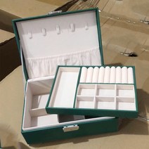 다루미 2단 악세사리 보관함 목걸이 반지 귀걸이 보석함, 그린