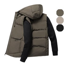 Sevenmoon 후드 차이나 칼라 빅사이즈 남자 조끼패딩 베스트