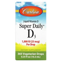 Carlson Super Daily D3 1 000IU 10.3ml(0.35fl oz), 2000 IU