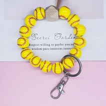 COLORFULBLING 스포츠 애호가 키링 야구 소프트볼 팔찌 비즈 팔찌 키체.. 정품보장