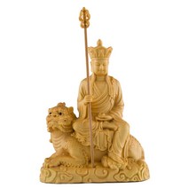 불교용품 XS240-11CM 손으로 조각 한 회양목 조각 입상 부처님 동상 홈 장식-Dizang 불교 승마 Kylin 풍수, 한개옵션0