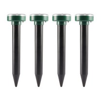 2/4Pcs 태양 강화한 해충 퇴치 울트라 소닉 마우스 첩자 곤충 설치류 구충제 LED 라이트 Repeller 야외 램프 정원, [02] 2pcs Square