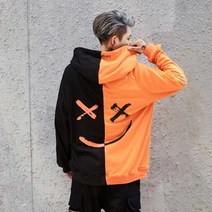 남자 여자 오버핏 하프 후드티 스트릿 패션 데일리룩