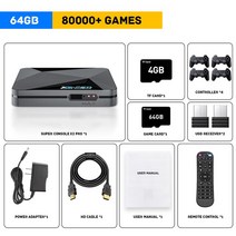 가정용오락실게임기 슈퍼 콘솔 X2 프로 레트로 게임 콘솔 PSP/PS1/Sega Saturn/N64/DC 100000   클래식 게, 01 EU, 04 64G-4 Controller