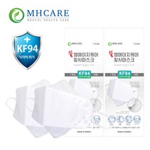 엠에이치케어 끈조절 KF94 50매 대형 소형 아동 어린이 미세먼지 황사 마스크, 50개, 화이트, 1개입