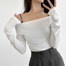 당일배송 여리여리 슬림핏 오프숄더 긴팔티셔츠 to-2185d
