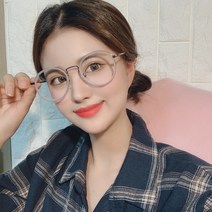 남녀공용 빅사이즈 동글이 그레이 반투명 뿔테 안경