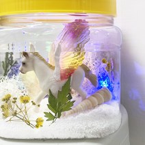 유니콘 램프 DIY 만들기 / 유아 놀이키트 초등 어린이 캠핑놀거리 테라리움 스몰월드, 손잡이 바스켓 함께 구매