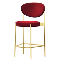 바텐더의자 아일랜드 식탁벤치 의자 등받이, 75 하이 레드【골드 다리】