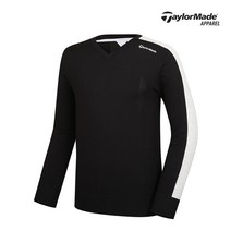 [테일러메이드]남성 라인 배색 브이넥 니트 TMSRJ1922-199
