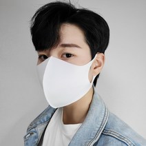 연예인핏 자외선차단 저자극 빨아쓰는 쿨링 스포츠마스크(18color), M, 화이트