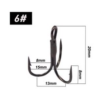 ESFISHING슈퍼 샤프 트리플 낚시 후크 12 개 낚시 후크 탄소강 가시 물고기 후크 바다 태클 액세서리 상자 포함, No 6 12pcs