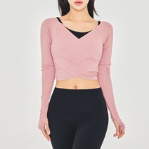 뮤즈마인 - 와이드 브리제 커버업 슬리브 핑크 요가복 필라테스 상의 커버업 헬스 테니스 홈트 발레 폴웨어 크롭 여리핏, M
