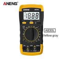접지 진단 테스터기 체크 A830L LCD 디지털 멀티미터 AC DC 전압 다이오드 주파수 멀티테스터 전류 부저, 03 Yellow Gray