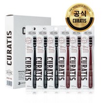 큐라티스 미백칫솔 잇몸칫솔 6개 가로패턴 와이드 대왕칫솔 블랙 레드 화이트, 미백블랙3개+미백레드3개