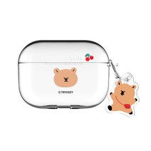 동물칭구들 에어팟 프로 시리즈 클리어 케이스+키링 세트, 쿼카, AirPods Pro(2세대)