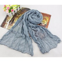 새로운 얇은 Pleated 여성 스카프 Hijabs 일반 컬러 린넨 소년 소녀 Scarfs 숙녀 목도리 랩 머리띠 부드러운 따뜻한, Light Gray