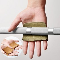 4구 손가락 헬스 가죽 장갑 남자 여자 운동 손바닥 보호대, 카 키