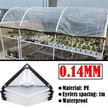 그라운드시트 방수포 텐트시트 0.14mm/0.16mm 투명 야외 타포린 전망대 퍼걸라 방풍 캐노피 다육 식물 보, 01 Thick 0.14mm_34 5x5m