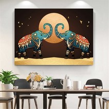 코끼리 행운 재물운 인테리어 보석십자수 재료, 80x60cm