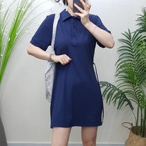 제이후 여름 반팔 면 미니 PK 피케 허리끈 슬림 스판 캐주얼 카라 원피스