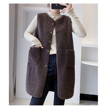 라오농 양면 무스탕 뽀글이 브이넥 털 롱 조끼 +d2506LL