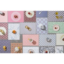 한 장씩 뜯어쓰는 페이퍼 식탁매트 일회용 종이 테이블 플레이스매트 48매 6종, PLACEMAT NO.6