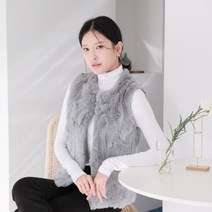 여성 렉스베스트 리얼 퍼 토끼털 조끼