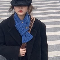 HXT 여성 무지 고리 꽈배기 니트 쁘띠머플러 보온 베이직 숏 목도리 겨울 코디