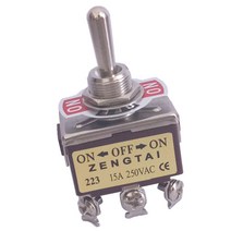 shangren 토글 스위치 DPDT On/Off/On 3 위치 6 핀 순간 AC 250V 15A, 브라운