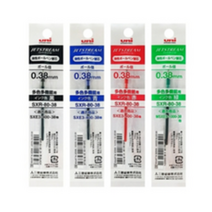 제트스트림 미쓰비시 유니 유성잉크 멀티볼펜 전용 리필심 SXR-80 0.38mm, 그린, 6개