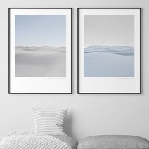 유홍아트 파스텔 블루사막 러블리감성 인테리어액자 6호(41x32cm) (6064977), 캔버스액자(옆면검정)