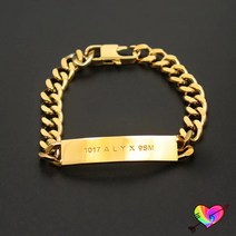Golden 1017 alyx 9sm chain logo id 팔찌 남성 여성 1:1 프론트 마크 후크 버클 alyx 팔찌 스테인레스 스틸