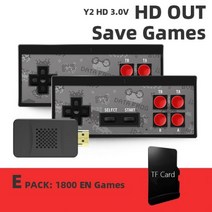 DATA FROG 미니 4K 비디오 게임 콘솔 듀얼 플레이어 및 레트로 빌드 1800 NES 무선 컨트롤러 HD OUT Dendy Prefix, 한개옵션1, 04 Y2 HD 1800Games