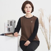 마담4060 엄마옷 쿠키라운드티셔츠-XTE210042-