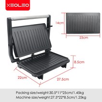와플기계 XEOLEO 파니니 샌드위치 메이커 아침 식사 기계 미니 바베큐 소시지 가정용 버거 토스트 스테이크 그릴 조리기구 750W, [01] 미국