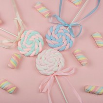 라이트앤 롤리팝 컬러막대사탕 모형 데코 장식 사탕, 롤리팝 : 핑크-화이트